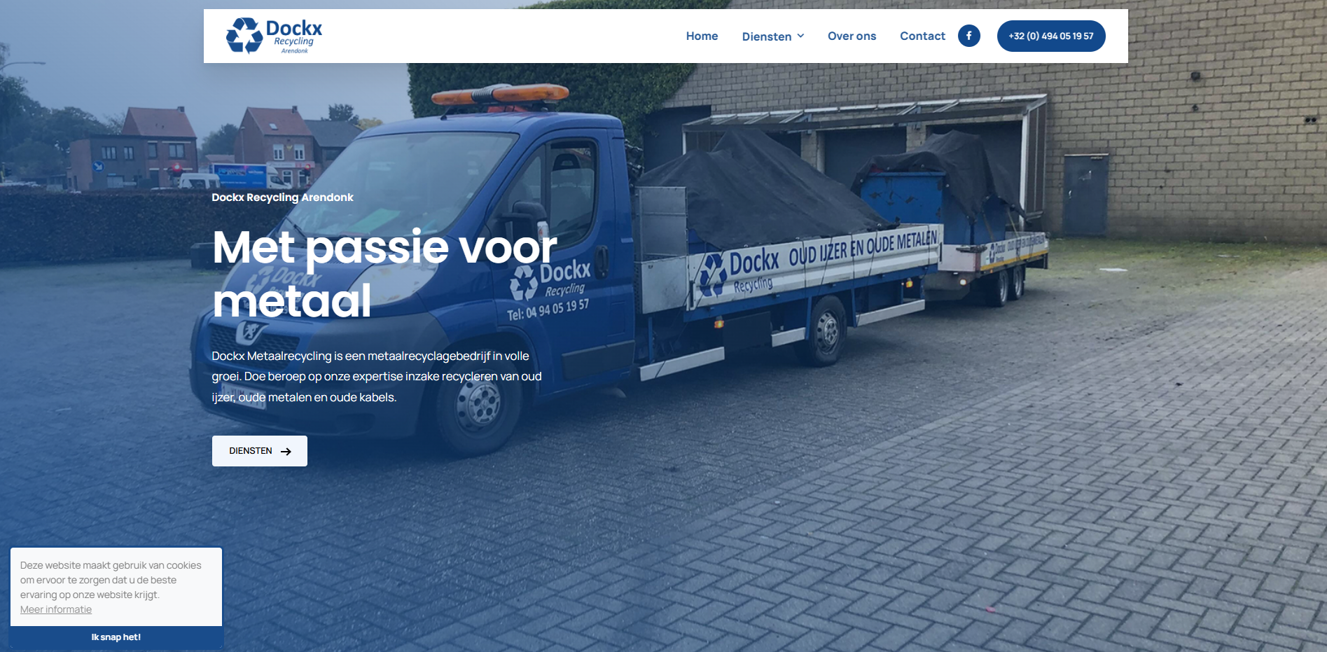 Dockx Metaalrecycling website